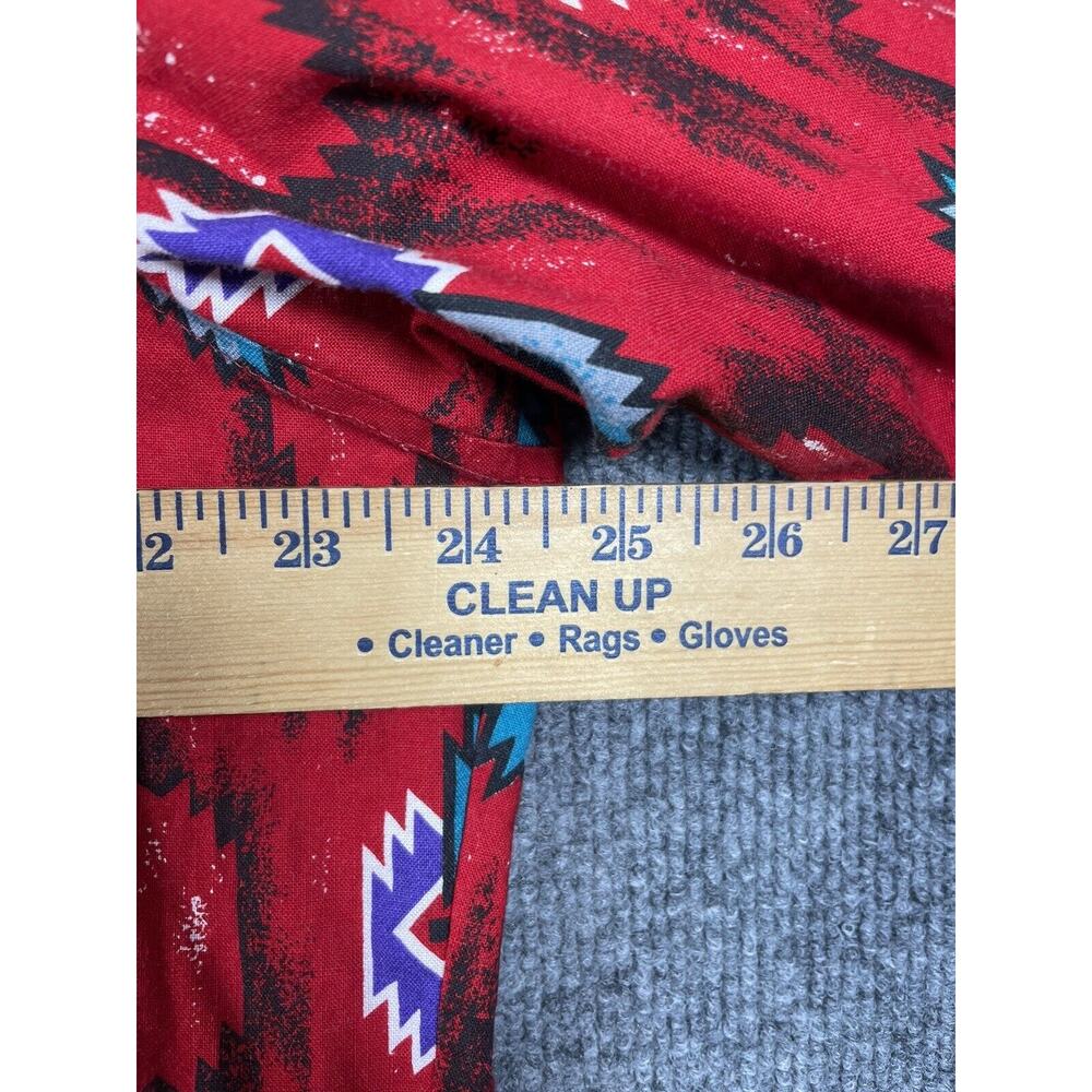 Vintage Wrangler Button Up Extra Long Tail Shirt Men's 17.5-36 Red Cowboy - Picture 10 of 14